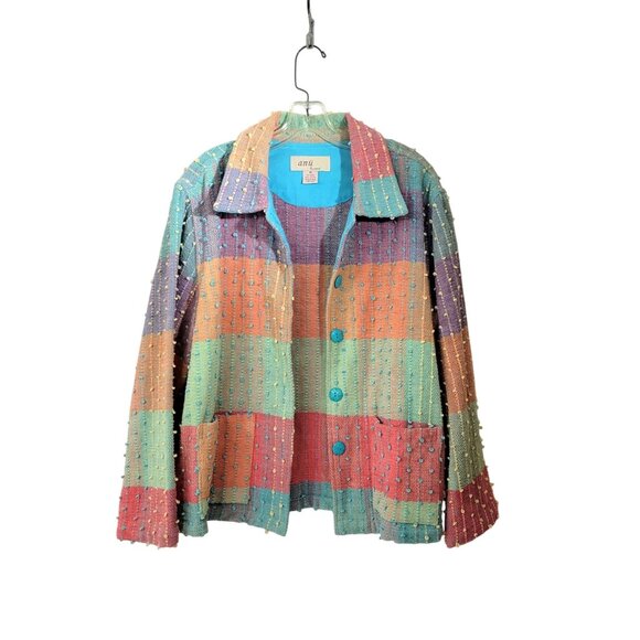 Anii by Natural Woven Chenille Art to Wear Jacket - Picture 2 of 5